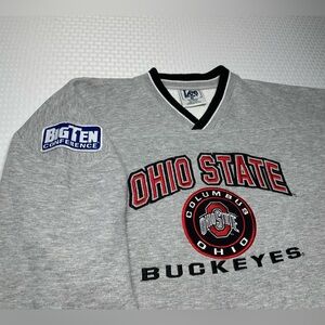 Ohio State Buckeyes Lee SPORT 90s Embroidered Rib Line Sweatshirt Mens M VTG